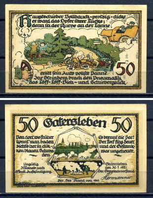 Гатерслебен (Пруссия, Саксония) 50 пфеннигов 1921 P?GrM:0409.1-4/6 бумага UNC (пресс) 7556-15-1-1