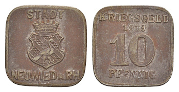 Нойвид 10 пфеннигов 1919 Funck 379.3, Men18 23478.3 железо 4511-241