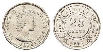 Белиз 25 центов 1993 KM 36 медно-никель UNC 4666-717