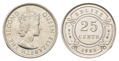 Белиз 25 центов 1993 KM 36 медно-никель UNC 4666-717