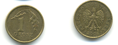 Польша 1 грош 2004 MW KM 276, Parchimowicz 701m латунь 3999-1112