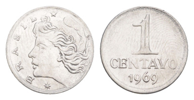 Бразилия 1 сентаво 1969 KM 575.2 нержавеющая сталь UNC 4644-411