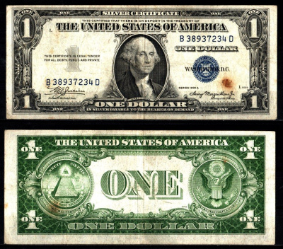 США 1 доллар 1935 Серия A, Джордж Вашингтон Pick 416 a бумага 2119-18-2-2