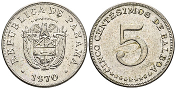 Панама 5 сентесимо 1970  KM 23.2 медно-никель    85-626