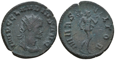 Римская Империя антониниан 268 - 270 Клавдий II Готский, IMP С CLAVDIVS AVG, бюст императора / MARS VLTOR, Марс, Рим RIC 66 биллон 1073-25-51