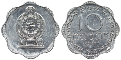 Шри-Ланка 10 центов 1978 KM 140 a алюминий 4118-835