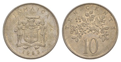 Ямайка 10 центов 1983 бабочка KM 47 медно-никель 4624-1122
