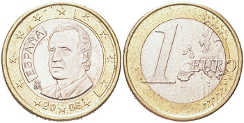 Испания 1 евро 2008 KM 1073 биметалл 4126-757