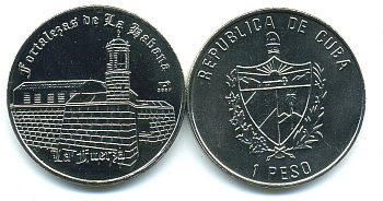Куба 1 песо 2007 крепость Гаваны, Ла-Реаль-Фуэрса KM 880 медно-никель UNC 118-132