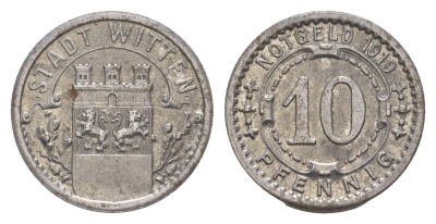 Виттен 10 пфеннигов 1919 Funck 604.5, Men05 27464.10, Men18 34499.10 железо 4659-354