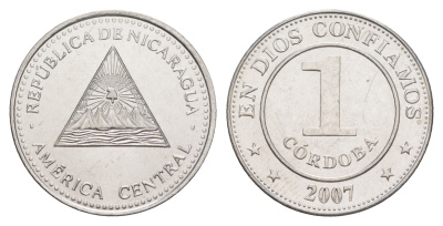 Никарагуа 1 кордоба 2007 KM 101 сталь плакированная никелем UNC 4641-413