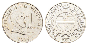 Филиппины 1 писо (песо) 1995 Хосе Рисаль KM 269 медно-никель UNC 4706-836