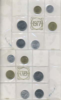 Италия набор из 6 монет 1977 оригинальная запайка    UNC  5-6-2-63