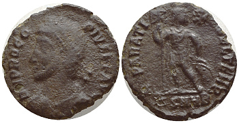 Римская Империя центенионалий 366 Прокопий REPARATIO FEL TEMP Гераклея Very fine (степень редкости R2) RIC 7 бронза 270-213