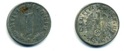 ГЕРМАНИЯ 1 РЕЙХСПФЕННИГ 1940 A цинк 46-2315