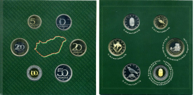 Венгрия набор из 6 монет 2012 в память легенд на венгерских монетах, официальный выпуск, в оригинальном картонном буклете, тираж 4000 экз. PROOF 00-000-00