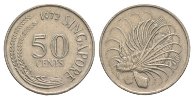 Сингапур 50 центов 1972 KM 5 медно-никель 4638-1253