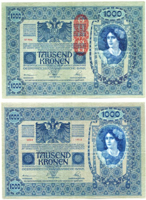 АВСТРИЯ 1000 КРОН 1919 2 ЯНВАРЯ 1902 Pick 59 бумага 8605-5-2
