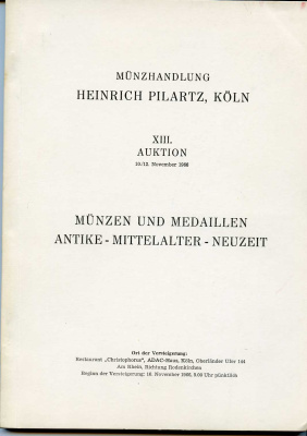 Heinrich Pilartz аукционный каталог античных монет и монет нового времени, 10-12 ноября 1966, Кельн 00-01-16-04