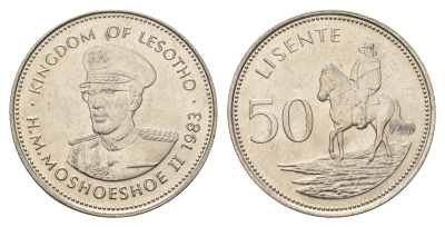 Лесото 50 лисенте 1983 KM 21 медно-никель UNC 4675-1237