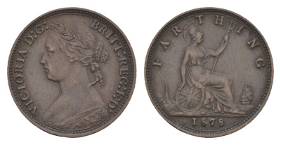 Великобритания 1 фартинг 1878 Виктория (1837-1901) KM 753, Spink 3958 бронза 4658-924