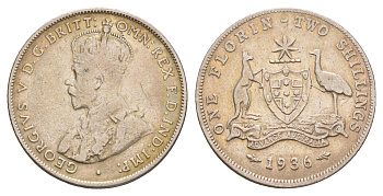 Австралия 2 шиллинга (флорин) 1936 Георг V (1910-1936) KM 27 серебро 1518-843