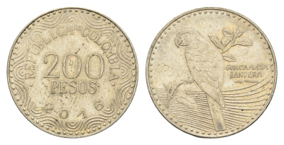 Колумбия 200 песо 2016 KM 297 медь цинк никель 4664-511