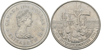 Канада 1 доллар 1984 Жак Картье KM 141 никель UNC 97-221