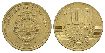 Коста-Рика 100 колонов 2000 KM 240 алюминиевая бронза 4631-814