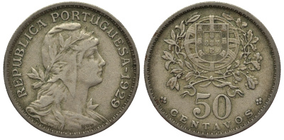 Португалия 50 сентаво 1929 KM 577 медно-никель 77-925