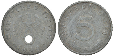 Германия 5 рейхспфеннигов 1940 E KM 100, J.370 цинк 4174-463