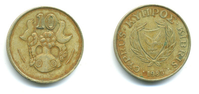 Кипр 10 центов 1983 KM 56.1 никель латунь 89-1655