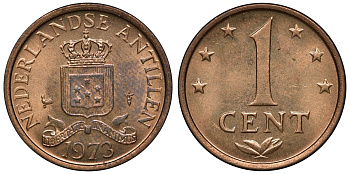 Нидерландские Антилы 1 цент 1973 Юлиана (1948-1980) KM 8 бронза UNC 4118-436