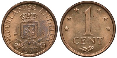 Нидерландские Антилы 1 цент 1973 Юлиана (1948-1980) KM 8 бронза UNC 4118-436