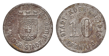 Бюр в Вестфалии 10 пфеннигов 1919 Funck 64.5, Men05 3970.5, Men18 5029.5 железо 4659-334