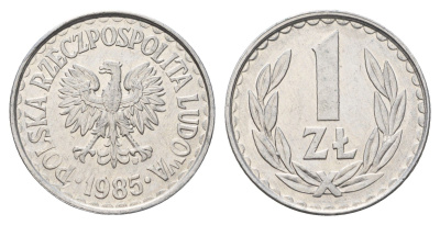 Польша 1 злотый 1985 Y 49.1 алюминий aUNC 4616-123
