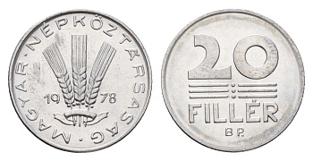 Венгрия 20 филлеров 1978 ВР KM 573 алюминий UNC 183-1243