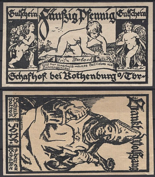 Ротенбург на Таубере 50 пфеннигов 1921 Grabowski 1141.1b-1/4 бумага UNC (пресс) 2193-46-1-1