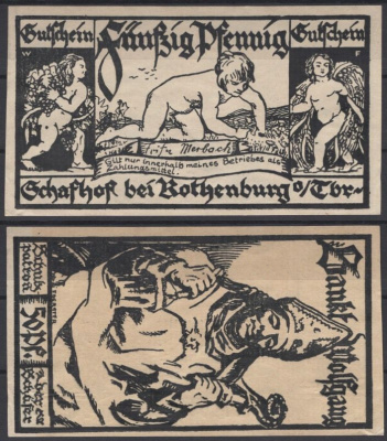 Ротенбург на Таубере 50 пфеннигов 1921 Grabowski 1141.1b-1/4 бумага UNC (пресс) 2193-46-1-1