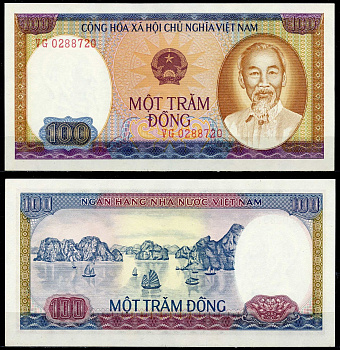 Вьетнам 100 донгов 1980 Pick 88b бумага UNC (пресс) 6266-49-1-1