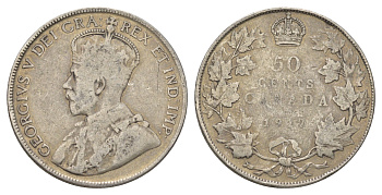 Канада 50 центов 1917 Георг V (1910-1936) KM 25 серебро 11-117-36