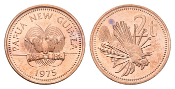 Папуа Новая Гвинея 2 тойя 1975 KM 2 бронза UNC 96-812