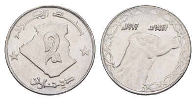 Алжир 2 динара 1997 KM 130 нержавеющая сталь UNC 4652-817