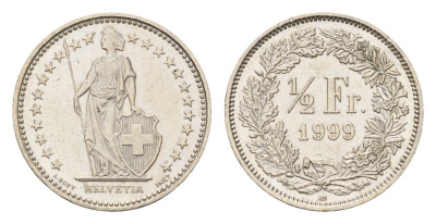 Швейцария 1/2 франка 1999 B KM 23a медно-никель 4685-865