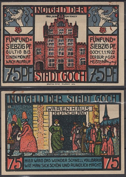 Гох 75 пфеннигов 1921 бумага UNC (пресс) 8595-26-3-1