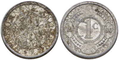 Нидерландские Антилы 1 цент 1990 Беатрикс (1980-2013) KM 32 алюминий 66-953