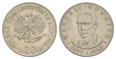 Польша 20 злотых 1976 Марсель Новотко Y 69 медно-никель 4633-137