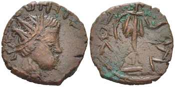 Римская Империя, императоры в Галлии антониниан 273 - 274 Тетрик II, имитация, локальная чеканка RIC биллон 1073-20-101