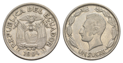 Эквадор 1 сукре 1964 KM 78b сталь плакированная никелем 83-146