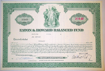 США, EATON & HOWARD BALANCED FUND 6 акций 1962 США бумага 00-00